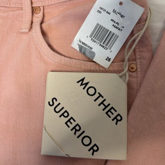 MOTHER The Insider Hover High Rise Straight Jeans– Peach Parfait  Size 26  NWT✨ - Picture 4 of 12